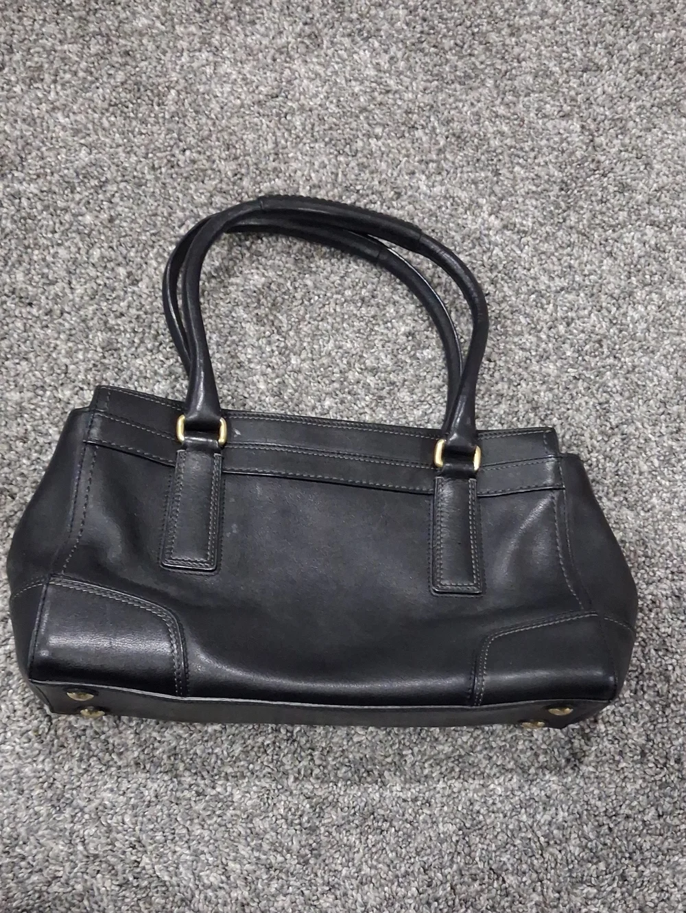 Coach Black Leather Satchel with Gold Hardware